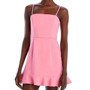 French Connection Whisper Frill Hem Morning Glory Pink